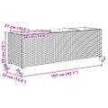 vidaXL Kvetináč s kolieskami 3 nádoby sivý 107x32x38 cm polyratan