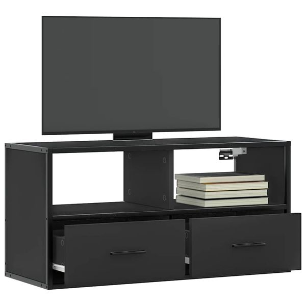 vidaXL TV skrinka čierna 80x31x39,5 cm kompozitné drevo a kov