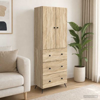 vidaXL Sada skríň 2 ks 66 x 34,5 x 90 cm Kompozitné drevo Dub sonoma