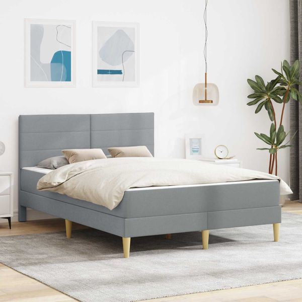 vidaXL Rám postele Svetlosivá 160 x 200 cm Polyester