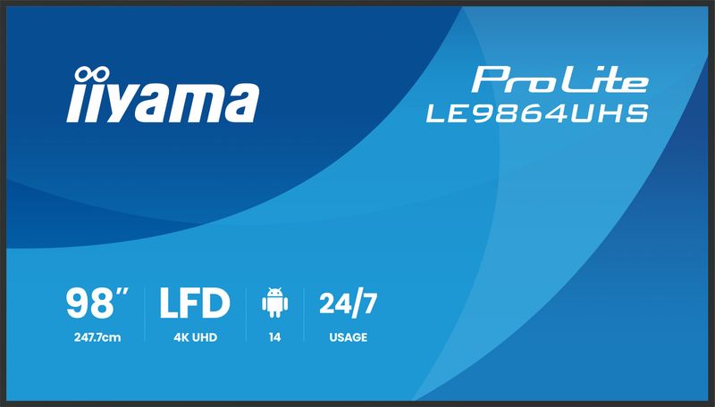 98'' iiyama LE9864UHS-B1AG:VA,4K UHD,Android,24/7