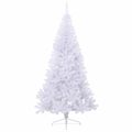 vidaXL Umelý vianočný stromček s 300 LED-i Biela 210 cm PVC a oceľ
