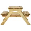 vidaXL Piknikový stôl s lavicami 110x123x73 cm impregnovaná borovica