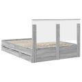 vidaXL Rám postele Sivý Sonoma 140 x 190 cm Inžinierske drevo