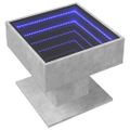 vidaXL Konferenčný stolík s LED betónový 50x50x45cm kompozitné drevo