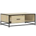 vidaXL Konferenčný stolík dub sonoma 90x57x35 cm kompozit. drevo a kov