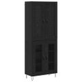 vidaXL Highboard Čierny dub 69,5 x 34 x 180 cm Kompozitné drevo
