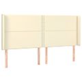 vidaXL Čelo postele krémové 183x16x118/128 cm umelá koža