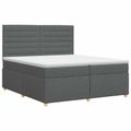 vidaXL Posteľ boxspring s matracom Tmavosivá 200 x 200 cm Látka