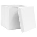vidaXL Úložné boxy s vekom 10 ks, 28x28x28 cm, biele