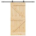 vidaXL Posuvné dvere NARVIK Prírodná a čierna 90 x 210 cm (213,5 cm)