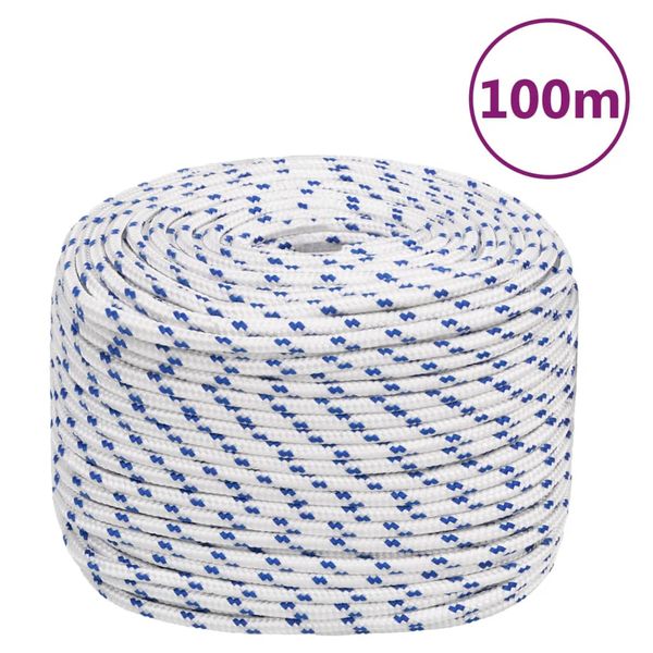 vidaXL Lodné lano biele 10 mm 100 m polypropylén