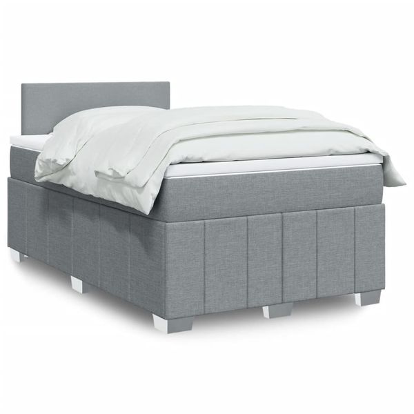 vidaXL Boxspring posteľ s matracom bledosivá 120x200 cm látka