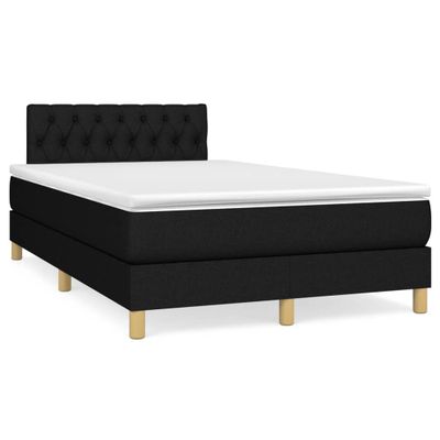 vidaXL Boxspring posteľ s matracom čierna 120x190 cm látka