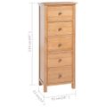 vidaXL Vysoká komoda so zásuvkami 45x32x110 cm dubový masív