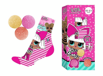 LOL SURPRISE GIFT SET darčeková súprava - 3x bomba do kúpeľa 50g + ponožky