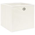 vidaXL Úložné boxy 10 ks, biele 32x32x32 cm, látka