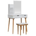 vidaXL Sada toaletného stolíka FAUSKE 4 ks Biela 76 x 50 x 143 cm