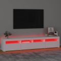 vidaXL TV skrinka s LED svetlami čierna 210x35x40 cm