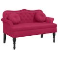 vidaXL Lavica s vankúšmi vínovo červená 120,5x65x75 cm zamat