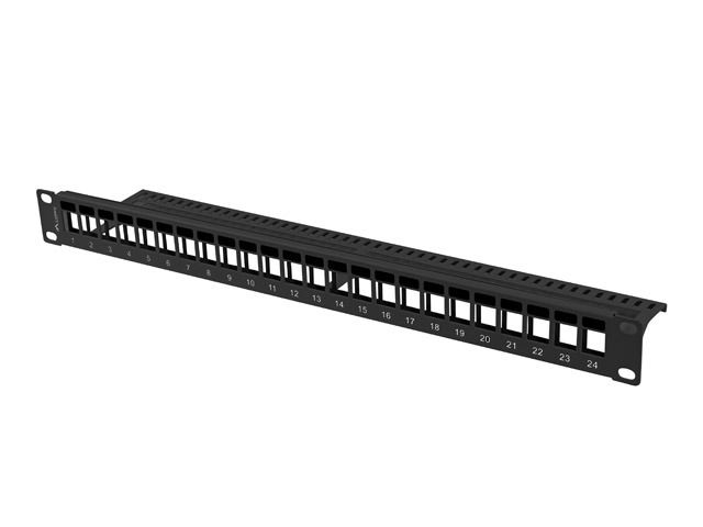 LANBERG PATCH PANEL BLANK 24 PORTOV 1U PRO MODULY KEYSTONE ČIERNY