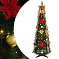 vidaXL Umelý vianočný stromček s 100 LED-i Zelená 155 cm PVC