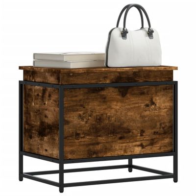 vidaXL Úložný box s vekom dymový dub 60x40x51,5 cm kompozitné drevo