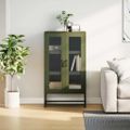 vidaXL Highboard Olive Green 68x39x123 cm Oceľ