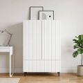 vidaXL Servírovacia skriňa Biela 66 x 34,5 x 97 cm Kompozitné drevo