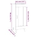 vidaXL Komoda dymový dub 34,5x34x90 cm spracované drevo
