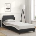 vidaXL Rám postele Dover čiernobiely 90x190 cm umelá koža
