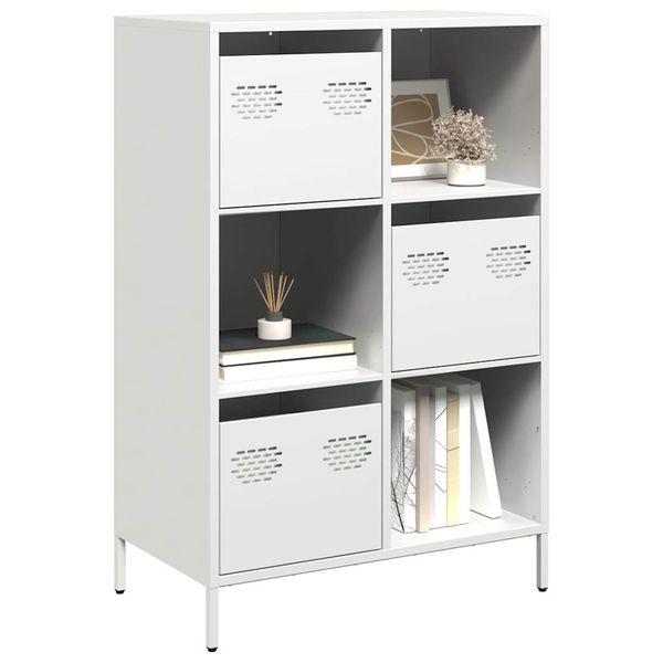 vidaXL Vysoká skrinka biela 68x39x103,5 cm oceľ