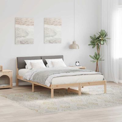 vidaXL Rám postele Hnedá a taupe 150 x 200 cm Borovicový masív