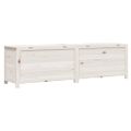 vidaXL Vonkajší box na vankúše biely 200x50x56 cm jedľový masív