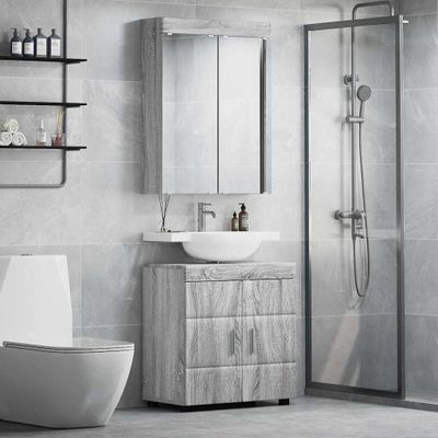 vidaXL Sada kúpeľňového nábytku TULUM 2 pcs Sivý Sonoma