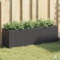 vidaXL Záhradné kvetináče 3 nádoby 2 ks čierne 105x30x32 cm polyratan