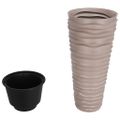 vidaXL Kvetináč s odnímateľnou vložkou mocha 18/45 l PP drážkovaný