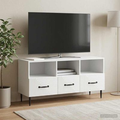 vidaXL TV skrinka Biela 102 x 34,5 x 50 cm Kompozitné drevo