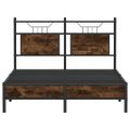 vidaXL Posteľný rám bez matraca dymový dub 120x190 cm borovicový masív