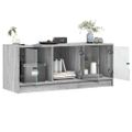 vidaXL TV skrinka so sklenenými dvierkami sivá sonoma 102x37x42 cm