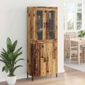 vidaXL Highboard Staré drevo 69,5 x 34 x 180 cm Kompozitné drevo