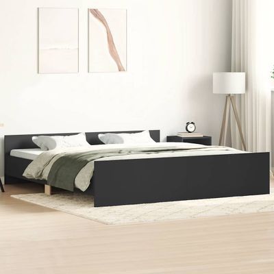 vidaXL Posteľný rám s čelom a opierkou nôh čierny 160x200 cm