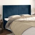 vidaXL Čelo postele so záhybmi tmavomodrá 183x16x118/128 cm zamat