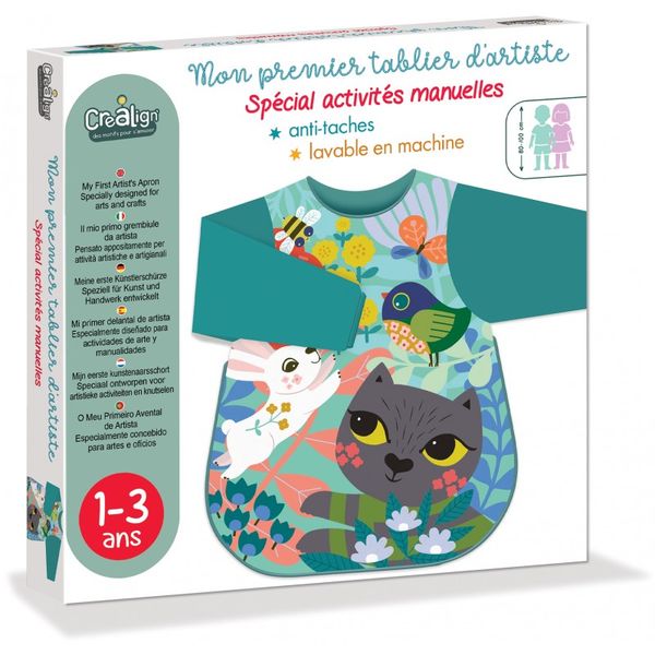 Moja prvá ochranná nepremokavá zástera na maľovanie Mačka