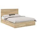 vidaXL Úložná posteľ Sonoma dub 150 x 200 cm Kompozitné drevo
