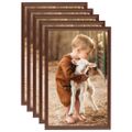 vidaXL Fotorámiky na stôl, koláž 5 ks, hnedé 28x35 cm, MDF