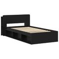 vidaXL Rám postele so skladom Čierna 100 x 200 cm Kompozitné drevo