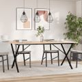 vidaXL Jedálenský stolík v tvare X 180x90x75 cm borovica a oceľ