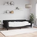 vidaXL Denná posteľ s matracom čierna 90x200 cm látka