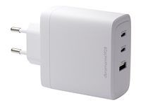 Sieťový adaptér - 100 Watt - 3 výstupné konektory (2 x USB-C, USB) - biela